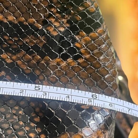 Jimmy Choo Ramona Brown Snakeskin Embossed Leather Cinched Satchel Bag - Picture 12 of 13